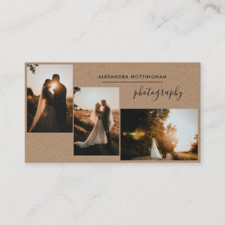 Carte De Visite Photographie de mariage à collage de trois photos