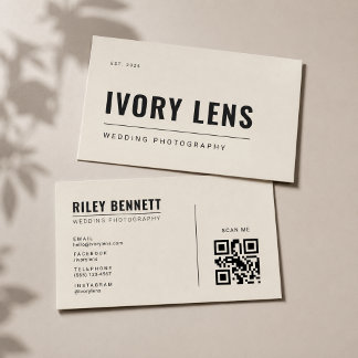 Carte De Visite Photographie de mariage minimaliste | Bone