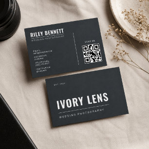Carte De Visite Photographie de Mariage Minimaliste Forge Gray