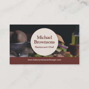 Carte De Visite Photographie de restaurant minimaliste moderne Che