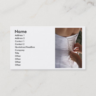 Carte De Visite Photographie de robe de mariage de laçage de main
