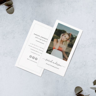 Carte De Visite Photographie de script minimaliste moderne