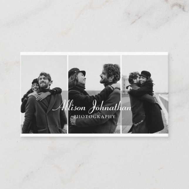 Carte De Visite Photographie de script Professional 3 photos (Devant)