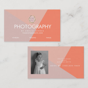 Carte De Visite Photographie Entreprise Trois Tons Blush Colorbloc