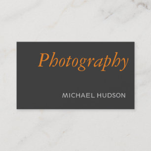 Carte De Visite Photographie Gris Orange Plat Professionnel