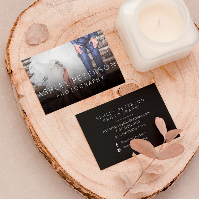 Carte De Visite Photographie mariage simple typographie minimale (Créateur téléchargé)