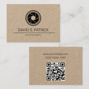 Carte De Visite Photographie minimaliste de code QR