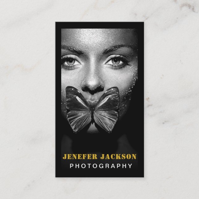 Carte De Visite Photographie Moderne Minimal Simple Photo Code QR (Devant)