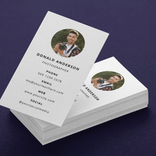Carte De Visite Photographie Moderne Minimaliste Simple Photo