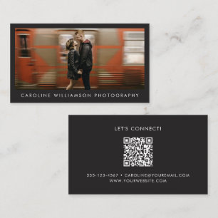 Carte De Visite Photographie moderne professionnelle QR noir