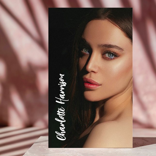 Carte De Visite Photographie moderne Script photo complet (Créateur téléchargé)