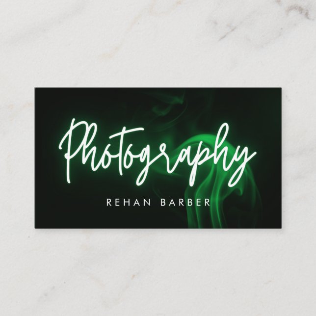 Carte De Visite Photographie Néon Vert  (Devant)