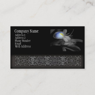 Carte De Visite Photographie noire et blanche de fleur d'iris