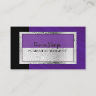 Carte De Visite Photographie Paparazzi Violet Noir et Argent