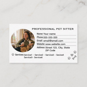Carte De Visite Photographie personnalisable de gardien d'animaux 