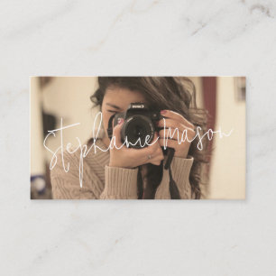 Carte De Visite Photographie personnalisée du script minimaliste m