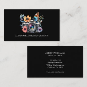 Carte De Visite Photographie Photographe Floral Appareil photo Aqu