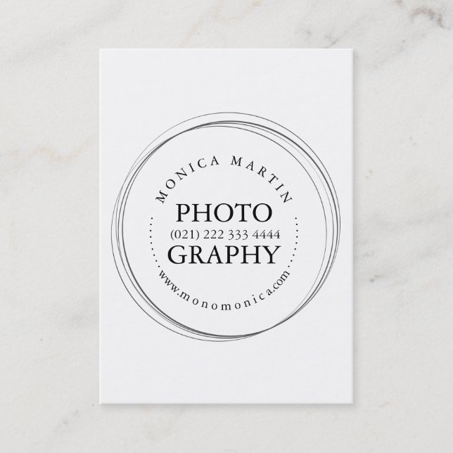 Carte De Visite Photographie Professionnel réduit (Devant)