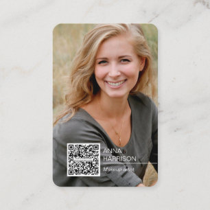 Carte De Visite Photographie QR code moderne tendance photo chic