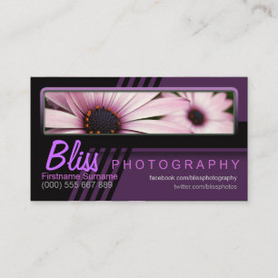 Carte De Visite Photographie rose violet avec Modèle photo