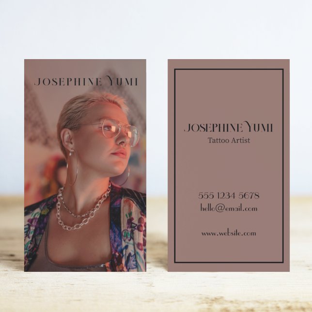 Carte De Visite Photographie verticale moderne Photo Artiste de ta (Créateur téléchargé)