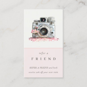 Carte De Visite Photographie vintage de caméra florale Référer un 