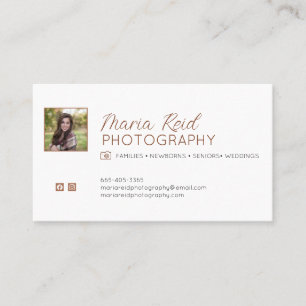 Carte de visite photographique chic et minimaliste