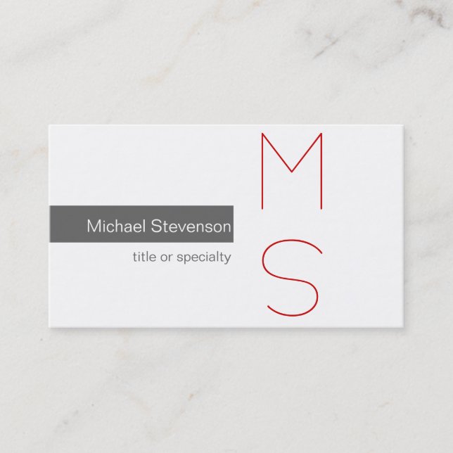 Carte de visite photographique Monogram Grey (Devant)