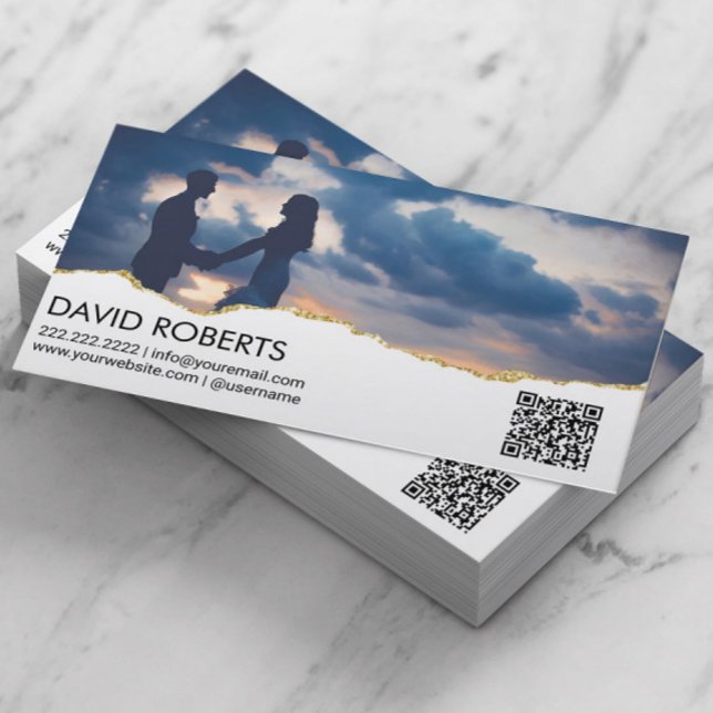 Carte De Visite Photography QR Code Custom Photo (Créateur téléchargé)