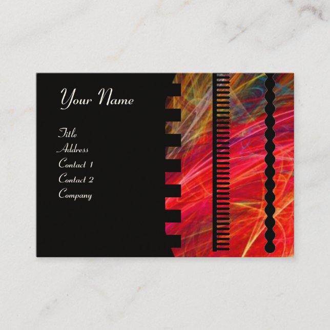 Carte De Visite PHOTON  monogram Noir rouge vibrant (Devant)