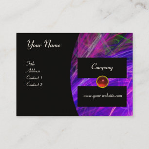 Carte De Visite PHOTON monogramme gem rouge violet noir blanc