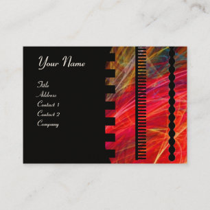 Carte De Visite PHOTON monogramme Vibrant noir rouge