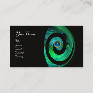 Carte De Visite PHOTON SWIRL GEM MONOGRAM noir  vert bleu