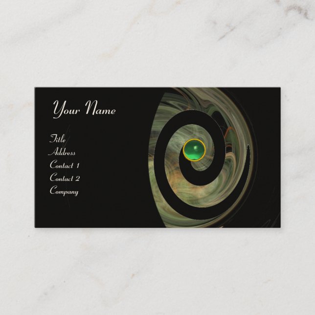 Carte De Visite PHOTON SWIRL GEM MONOGRAM noir vert jaune (Devant)