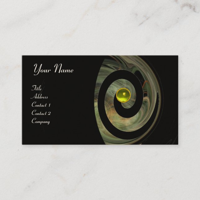 Carte De Visite PHOTON SWIRL GEM MONOGRAM noir violet jaune (Devant)