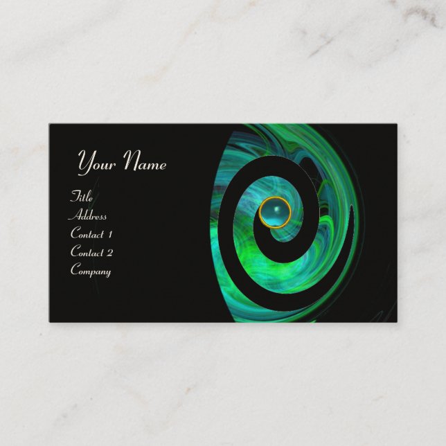 Carte De Visite PHOTON SWIRL GEM MONOGRAS noir vert bleu (Devant)
