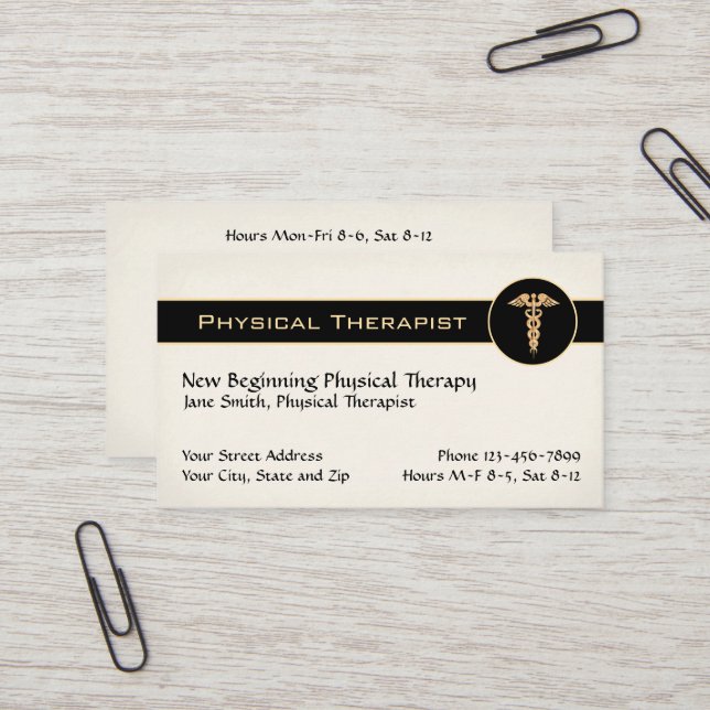 Carte De Visite Physical Therapist Therapy Business Cards (Devant/Arrière en situation)