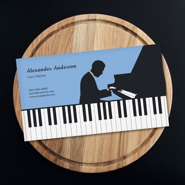 Carte De Visite Pianist & Piano Teacher (Pianist & Piano Teacher Business Card)