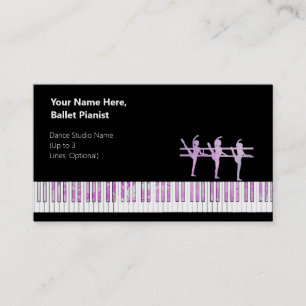 Carte De Visite Pianiste de ballet Iridescente violet Var. Scintil