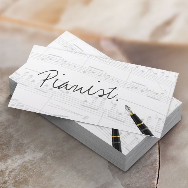 Carte de visite Pianiste de script manuscrit gratu (Créateur téléchargé)