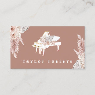 Carte De Visite pianiste des fleurs de boho