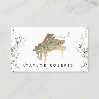 Carte De Visite pianiste du design verdoyant