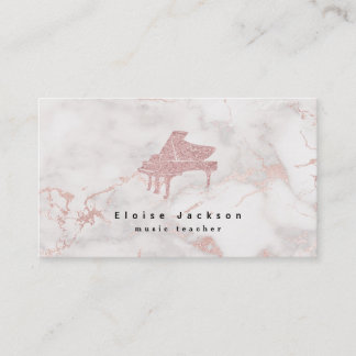 Carte De Visite pianiste élégant marbre rose