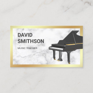 Carte De Visite Pianiste grand pianiste du Marbre blanc Gold Foil