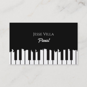 Carte De Visite Pianiste Piano Clavier Noir Et Blanc