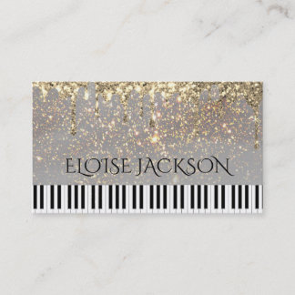 Carte De Visite pianiste professeur de musique élégant