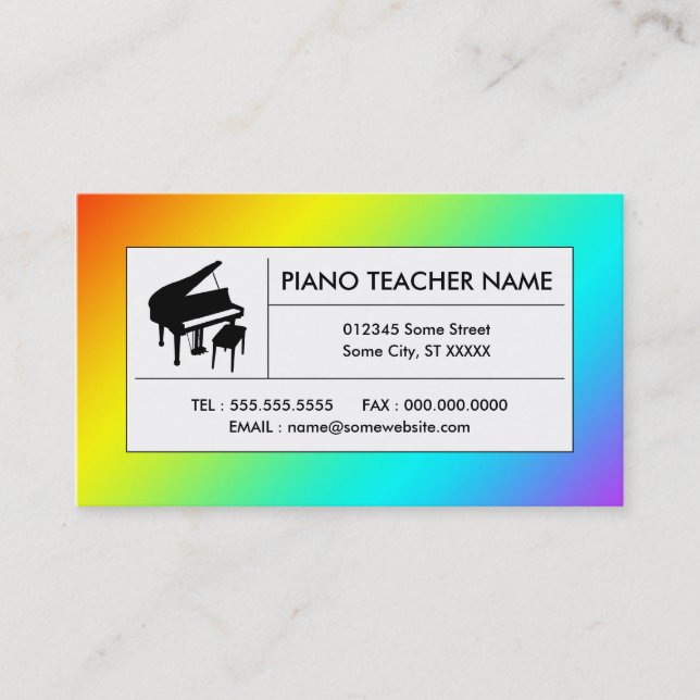 Carte De Visite piano (Devant)