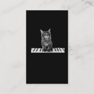 Carte De Visite Piano Cat Pianiste Clavier Lecteur