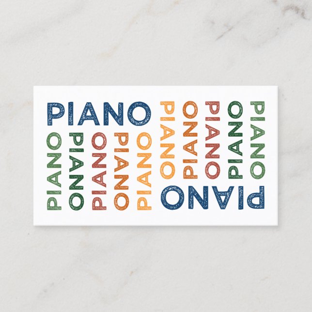Carte De Visite Piano coloré (Devant)