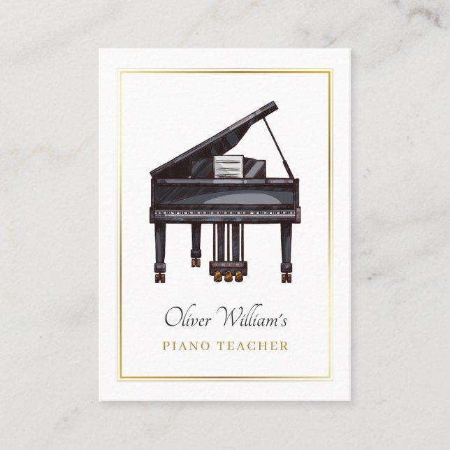 Carte De Visite Piano élégant (Devant)